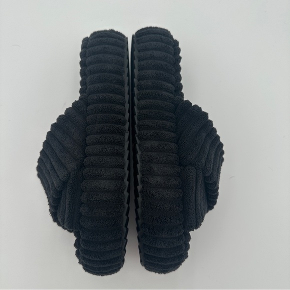 FREE PEOPLE Ibiza Women's Terry Slide Criss Cross Platform Sandals Black Size 6 - Picture 3 of 8